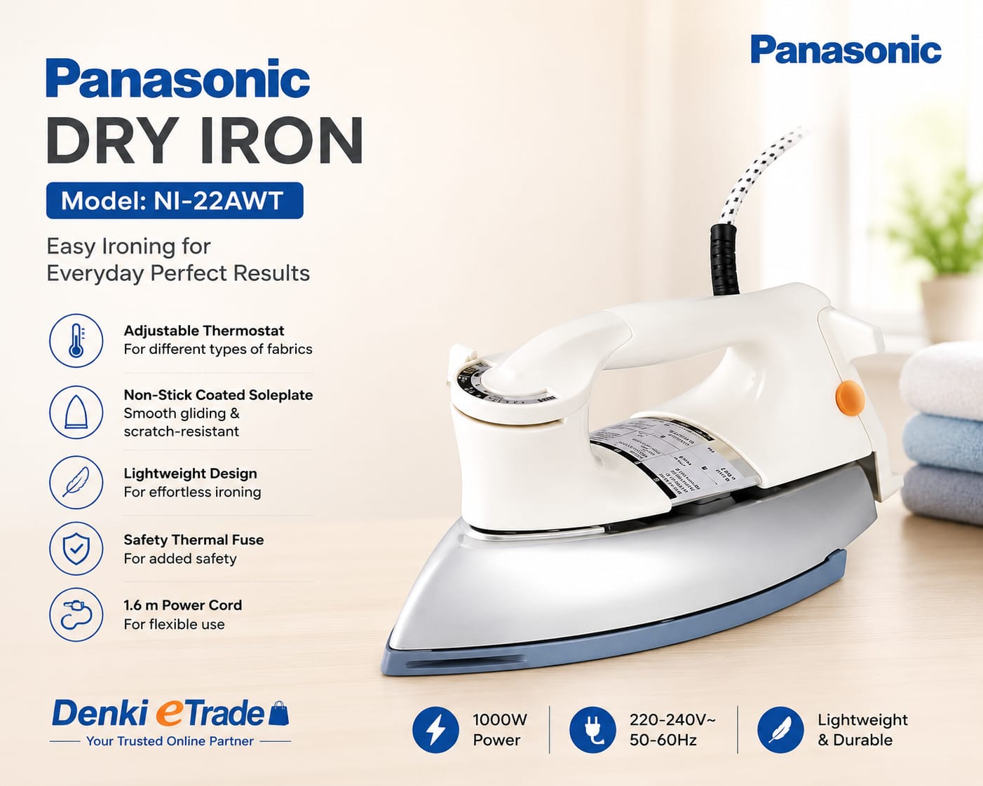 Panasonic Dry Iron .NI-22AWT