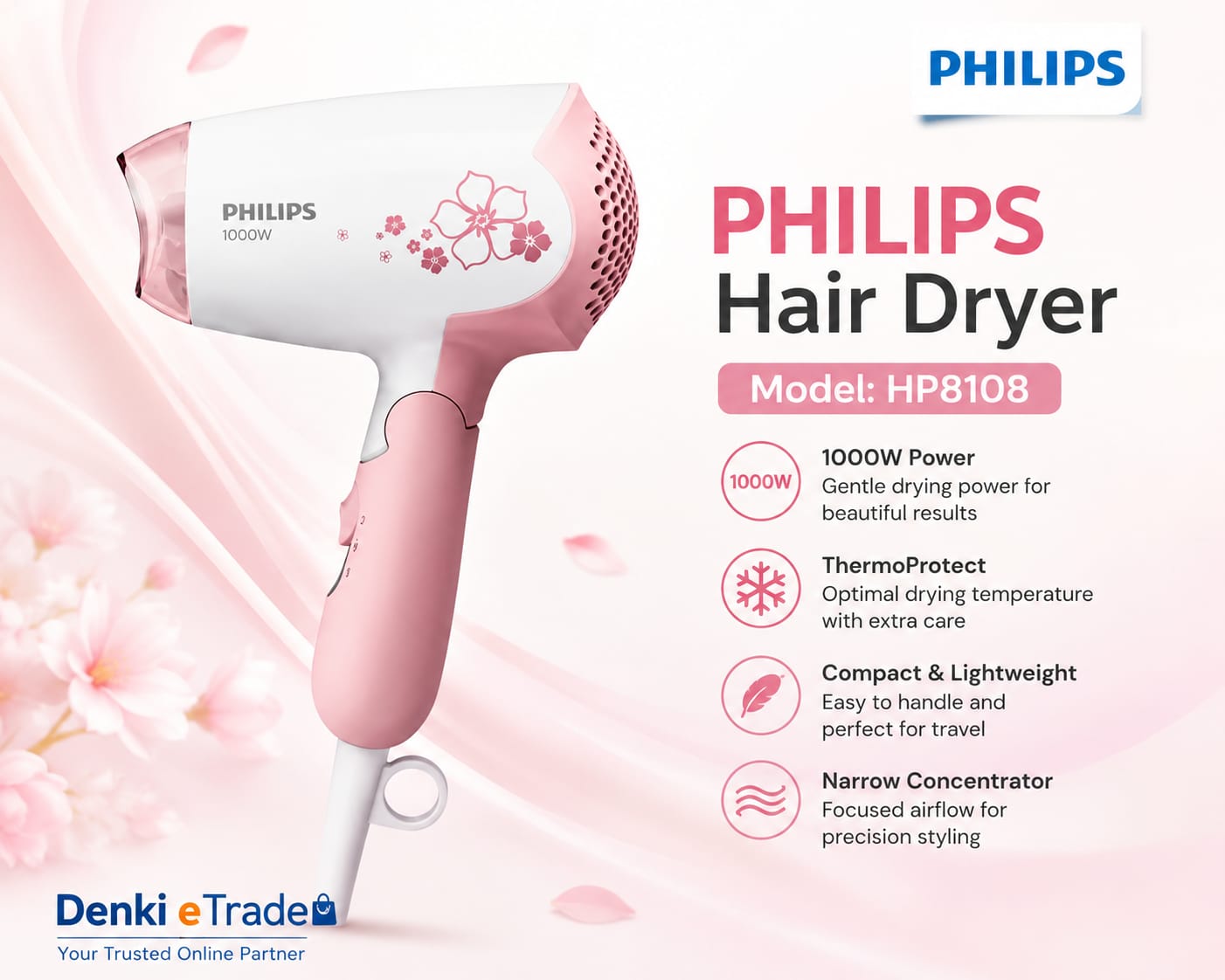 Philips Hair Dryer. HP8108