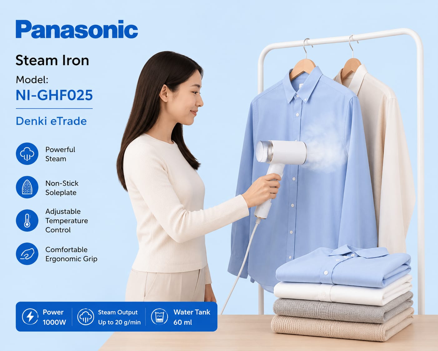 Hand Steam Iron. NI-GHF025