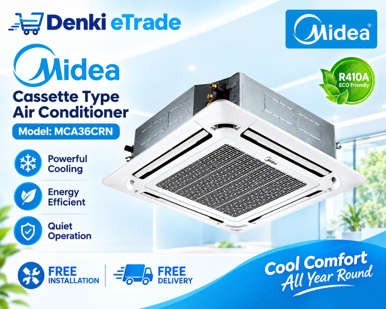 Midea AC Cassatte Type 3 Ton