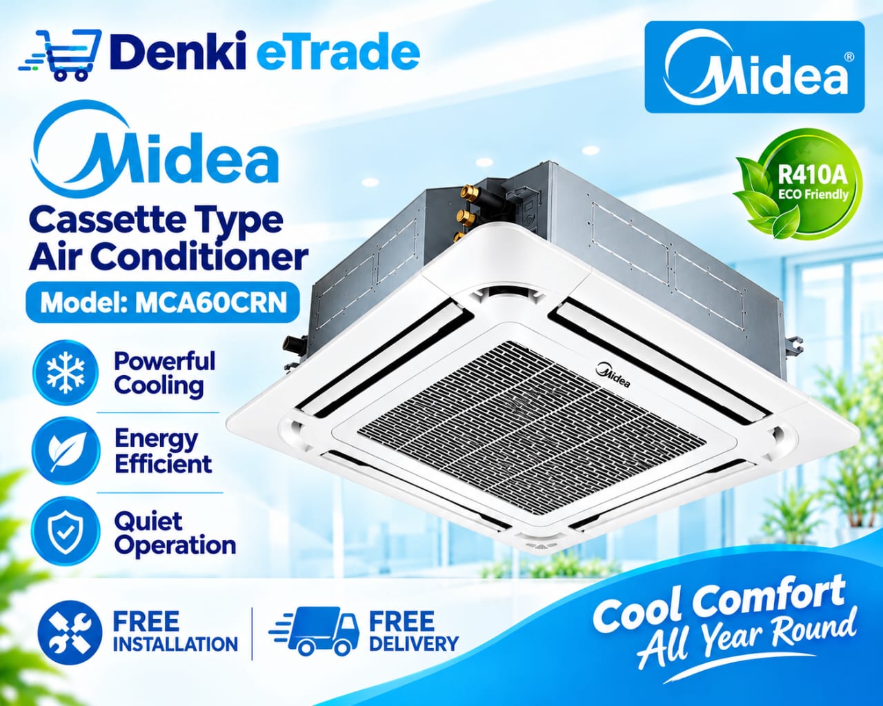 Midea AC Cassatte Type 5 Ton