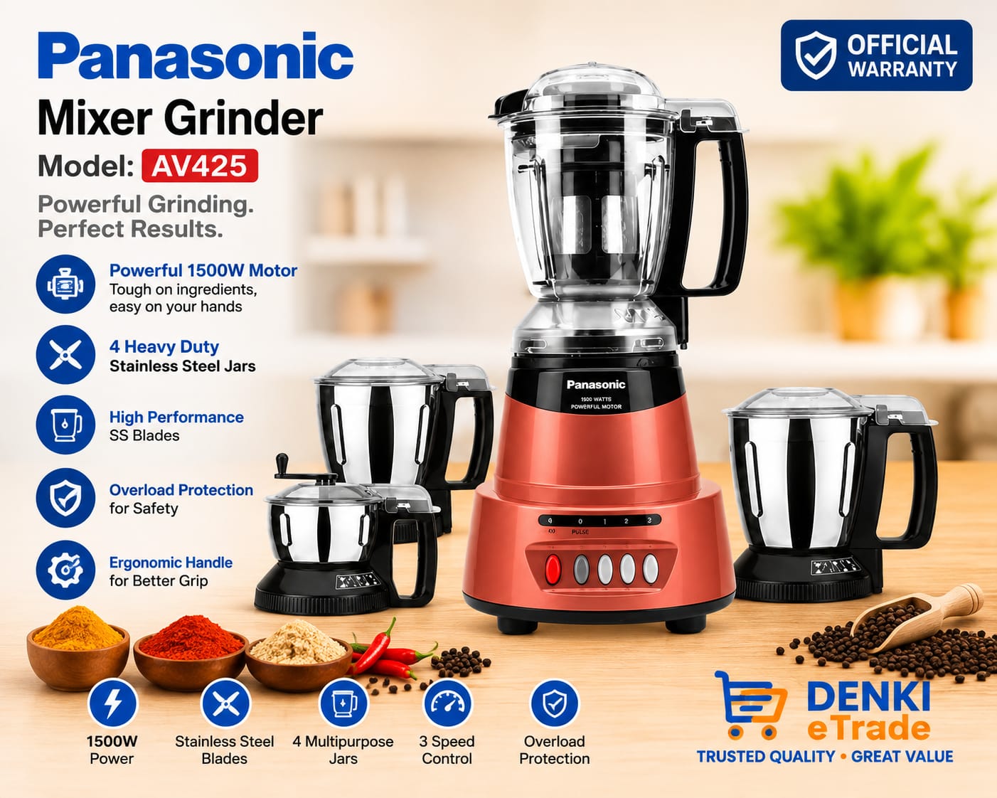 Panasonic Mixer Grinder AV425